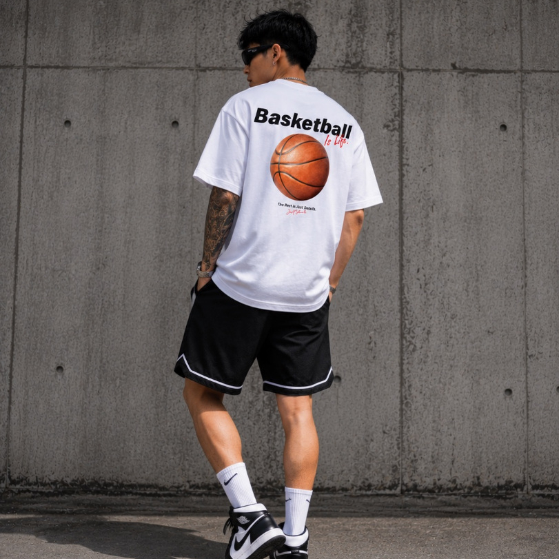 เสื้อยืด Streetwear Oversize ผู้ชาย สกรีนลาย U-043 "มีเก็บเงินปลายทาง"