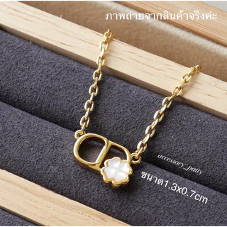 ✨สร้อยคอ รุ่นA16 งานจี้สวยน่ารักตะมุตะมิค่ะ ดอกไม้สีขาวเปลือกมุกนูน แยกกลีบสวยเป๊ะค่ะ✨