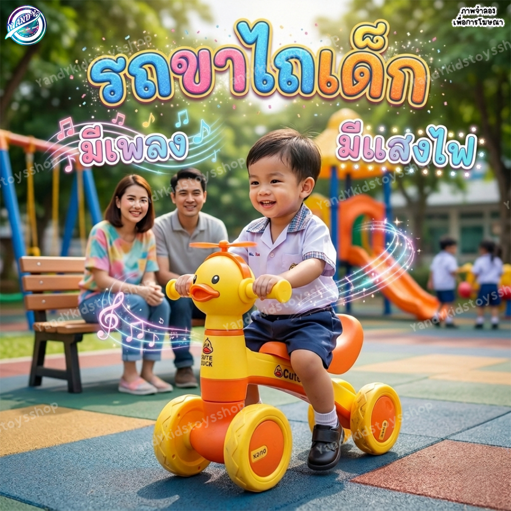⭐️Y&YToys Kids⭐  *T*   รถขาไถ รถบาลานซ์เด็ก จักรยานสมดุล จักรยานทรงตัว ลายหมีน่ารัก มีเสียงเพลง