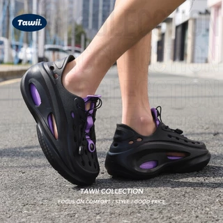 Tawii. รองเท้าแตะ Eva สำหรับผู้ชาย รองเท้าแตะชายหาดกันลื่น สไตล์กีฬากลางแจ้ง 5 ซม ภายในมีพื้นรองเท้า