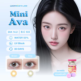 คอนแทคเลนส์ Mini Ava Brown / Gray (Kitty Kawaii) ขนาดมินิ 🌷 ขายดีมาก สายฝอ