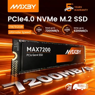 MAXBY MAX7200 SSD 1TB M.2 2280 NVMe PCIe 4.0 ความเร็ว 7200MB/s สำหรับเล่นเกม PS5 ประกอบคอม ตัดต่อวิดีโอ รับประกัน 5 ปี