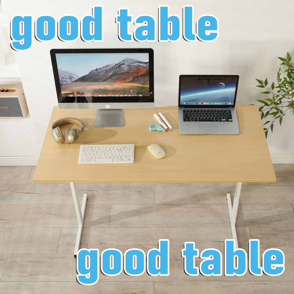 Good Table - Desk Size：80/100/120/140cm *60cm  Steel table legs  multi-layer solid wood table board