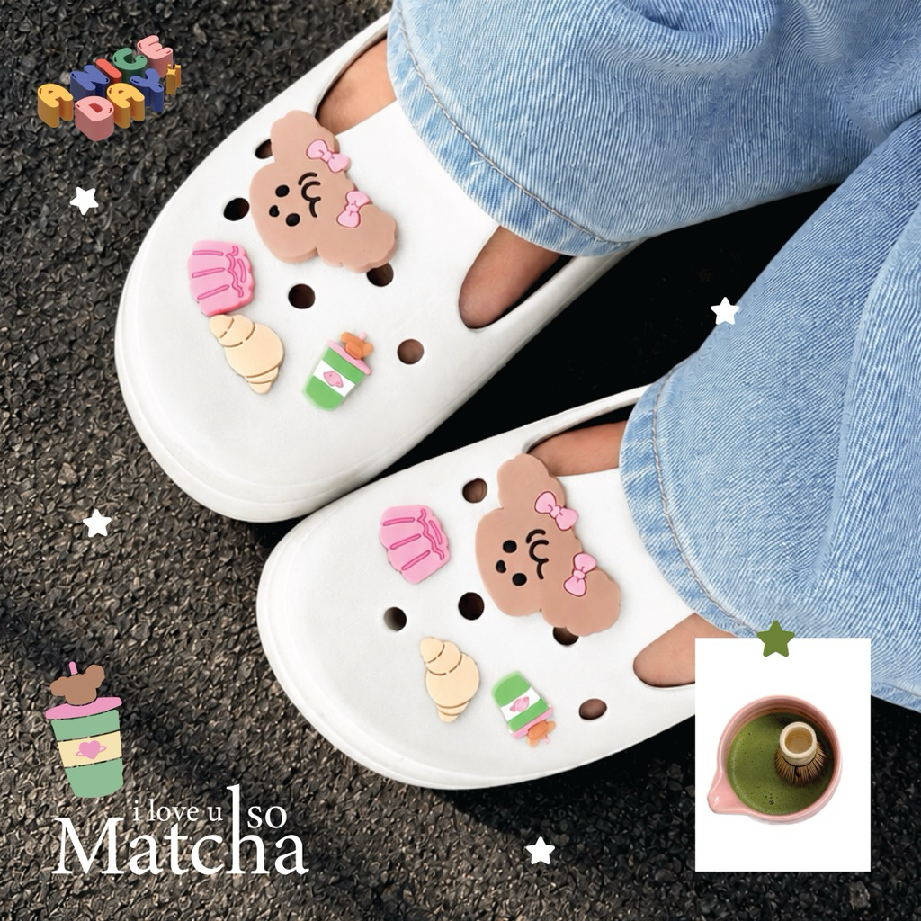 Jibbitz | I love you so matcha 🍵 ตัวติดสำหรับตกแต่งรองเท้า