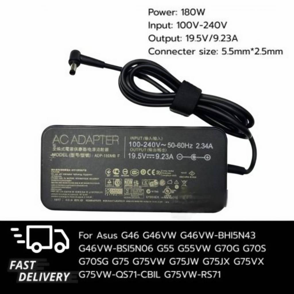 (ประกัน 18 เดือน) สายชาร์จ โน๊ตบุ๊ค for ASUS ROG G750JW G750JX G751JM 180W อะแดปเตอร์หัวใหญ่ สายไฟ ม