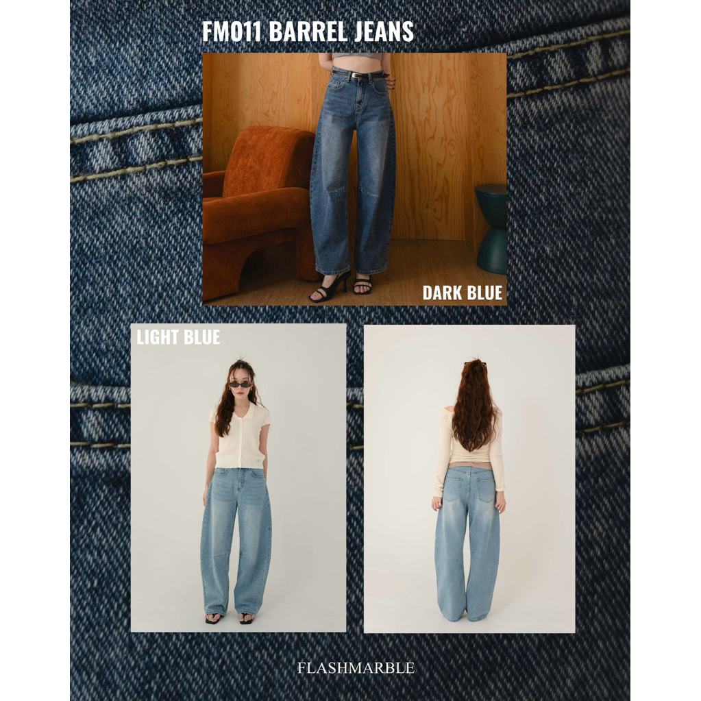 FLASHMARBLE #FM011 JEANS กางเกงยีนส์ BARREL JEANS