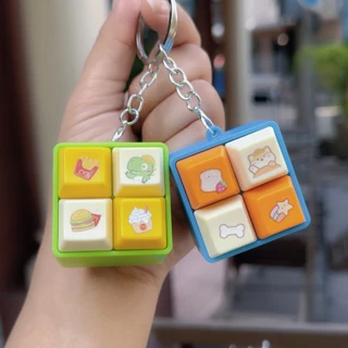 พร้อมส่ง MJ249พวงกุญแจปุ่มคีย์บอร์ด DIYของเล่นคลายเครียด การ์ตูน Keycap Clicker ของเล่นมีเสียง