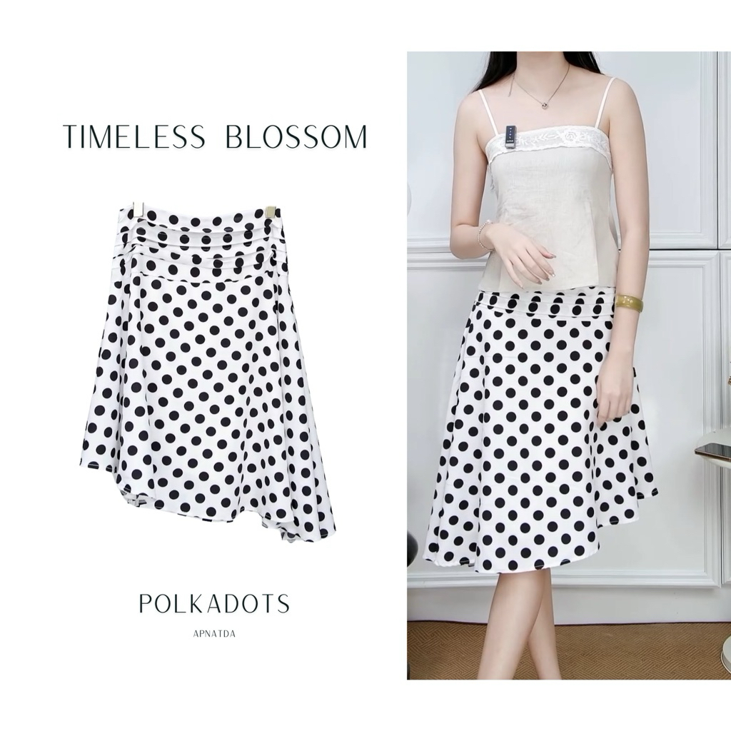 Timeless Blossom - กระโปรงยาวลายจุด
