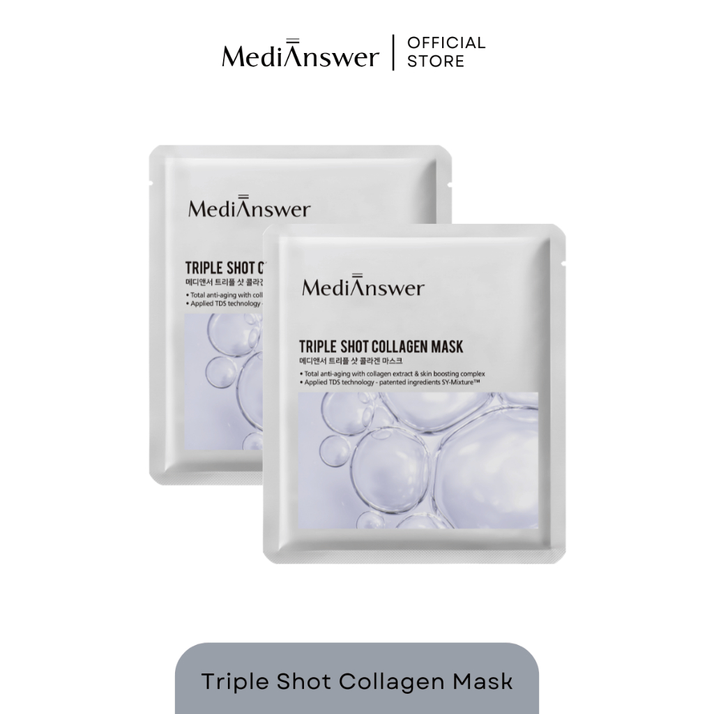TRIPLE SHOT COLLAGEN MASK | MEDIANSWER มาสก์คอลลาเจน สูตรบูสต์ผิวเร่งด่วน SHEET