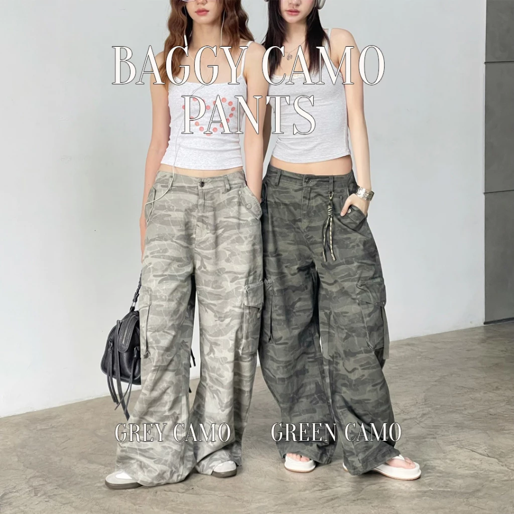 Choosedress A5234 Baggy Camo Pants กางเกงคาร์โก้ลายทหาร