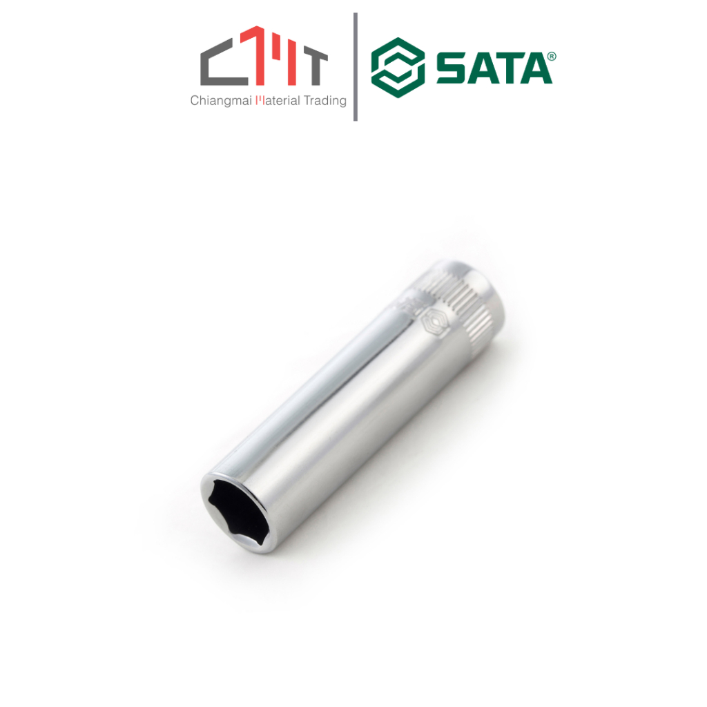 SATA ลูกบล็อก ยาว 6P ขนาด 1/4" x 4.0mm. - 13.0mm. No.114 (1/4" Dr. 6Pt. Deep Socket)
