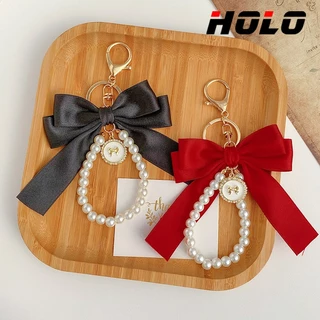 HOLO พวงกุญแจ เวอร์ชั่นเกาหลี โบว์ จี้มุก เหมาะสำหรับตกแต่งและจับคู่ กระเป๋าและกระเป๋าเงิน