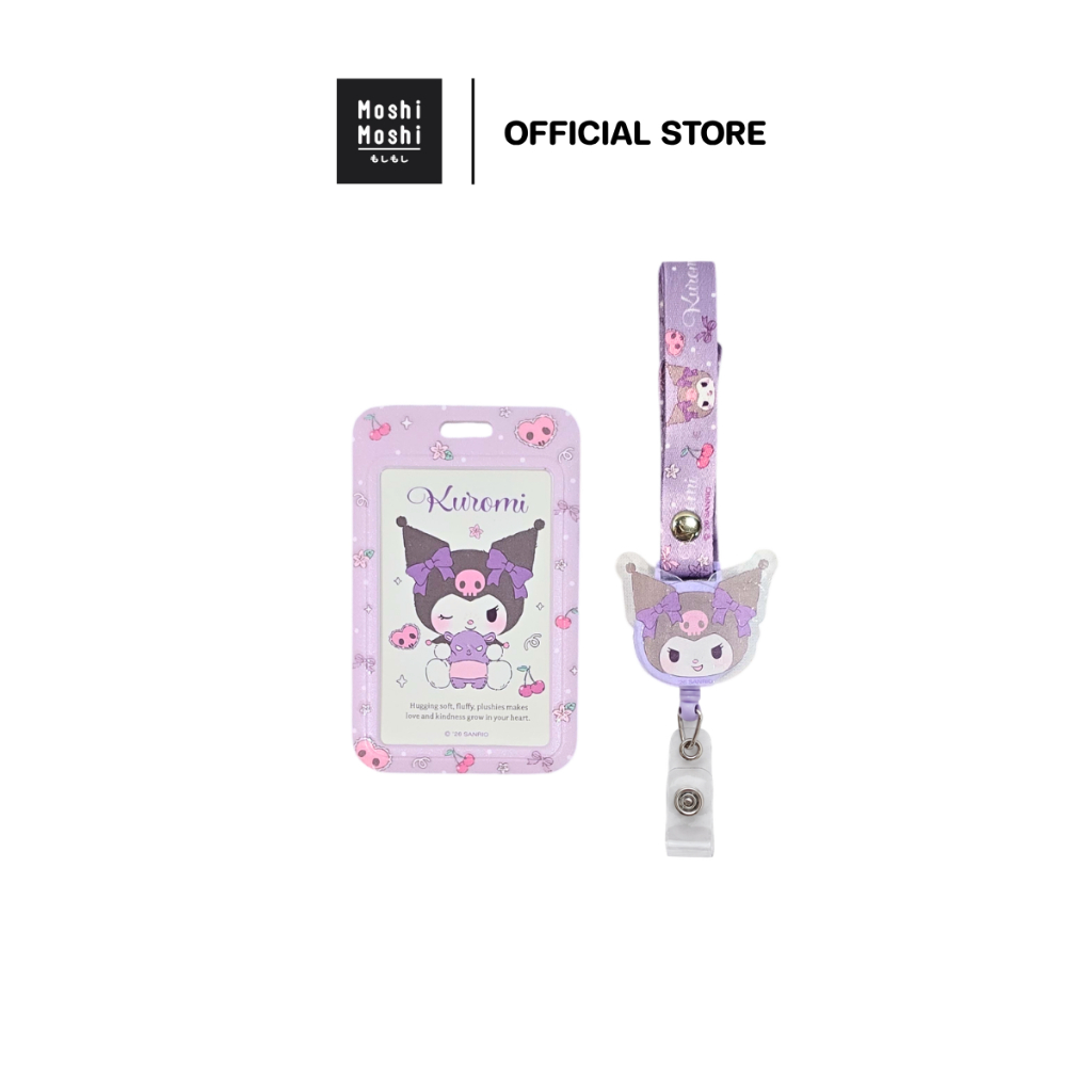 Moshi Moshi สายคล้องบัตร ป้ายใส่การ์ด ลาย Kuromi ลิขสิทธิ์แท้จากค่าย Sanrio รุ่น 6100007896