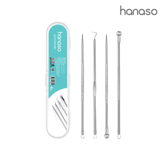 Hanaso ที่กดสิว อุปกรณ์กดสิว เข็มกดสิว 4 ชิ้น Acne tool ช่วยกำจัดสิวหัวดำ สิวเสี้ยน และสิวอุดตันได้อย่างมีประสิทธิภาพ