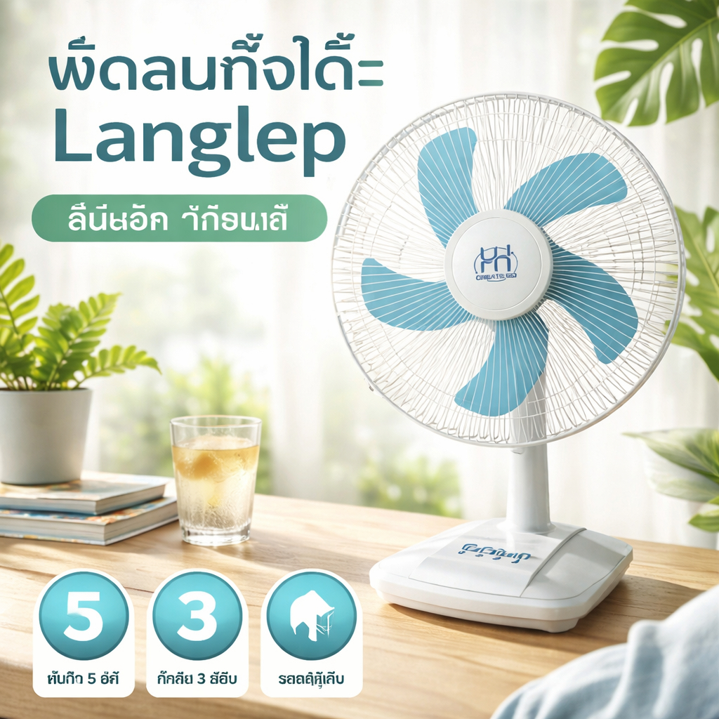 พัดลมตั้งโต๊ะ 16 นิ้ว 3 ระดับความเร็ว ลมแรงเย็นสบาย แข็งแรงทนทาน 2สีเลือกได้ ราคาคุ้มค่า