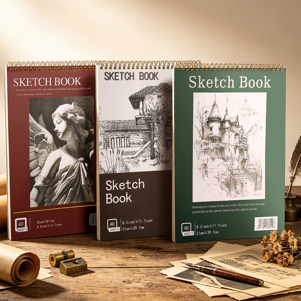 MW สมุดสเก็ตช์ 60 หน้า Sketchbook สำหรับการร่างภาพแบบมืออาชีพ อุปกรณ์การเรียน Sketch Books A6/A5/16K/A4/8K/A3