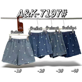 รหัส 7197กางเกงยีนส์ขาสั้นลายจุดป้ายA&kฟรีไซส์เอวสูง
