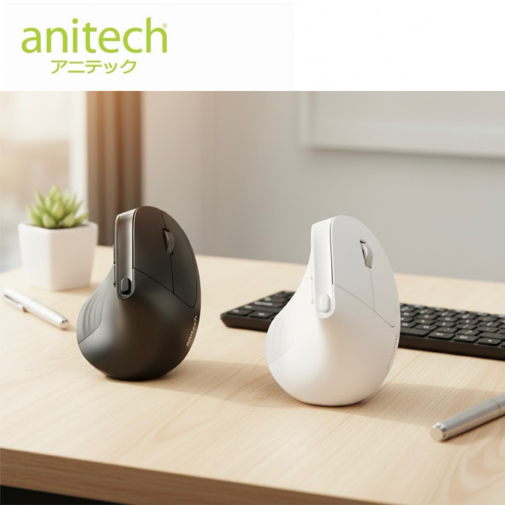 เมาส์ไร้สายดูโอ้ฟังก์ชั่นเพื่อสุขภาพ Anitech Dual Function Mouse W230 Ergonomic design