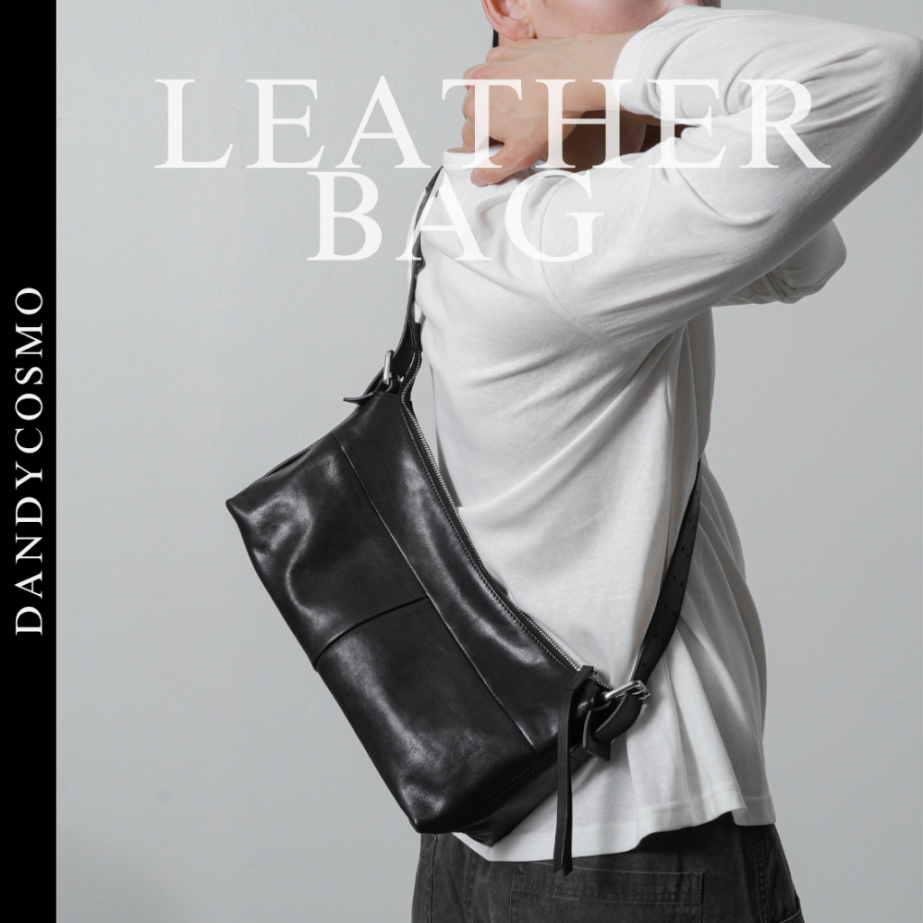 DANDY COSMO | [2สี] กระเป๋าสะพาย หนังแท้ รุ่น Virex Sling แต่งสายเหมือนเข็มขัด ปรับได้เก๋ Premium Top Grain Leather Bag