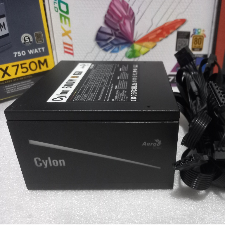 PSU ประกัน 4เดือน AeroCool Cylon 600W 80+Bronze มือ2 มีไฟRGB / power supply /  พาวเวอร์ซัพพลาย