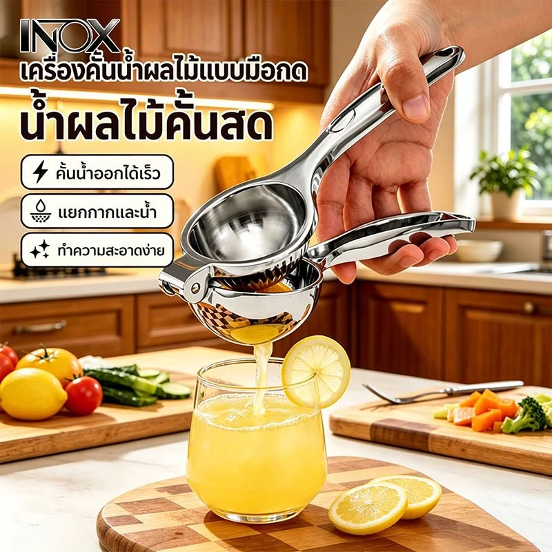 ที่บีบมะนาวสแตนเลส304 เนื้อหนา ทนทาน คลิปมะนาว คั้นน้ำมะนาวได้ง่าย ใช้คั้นมะนาว-มะกรูด ล้างง่าย ไม่เป็นสนิม