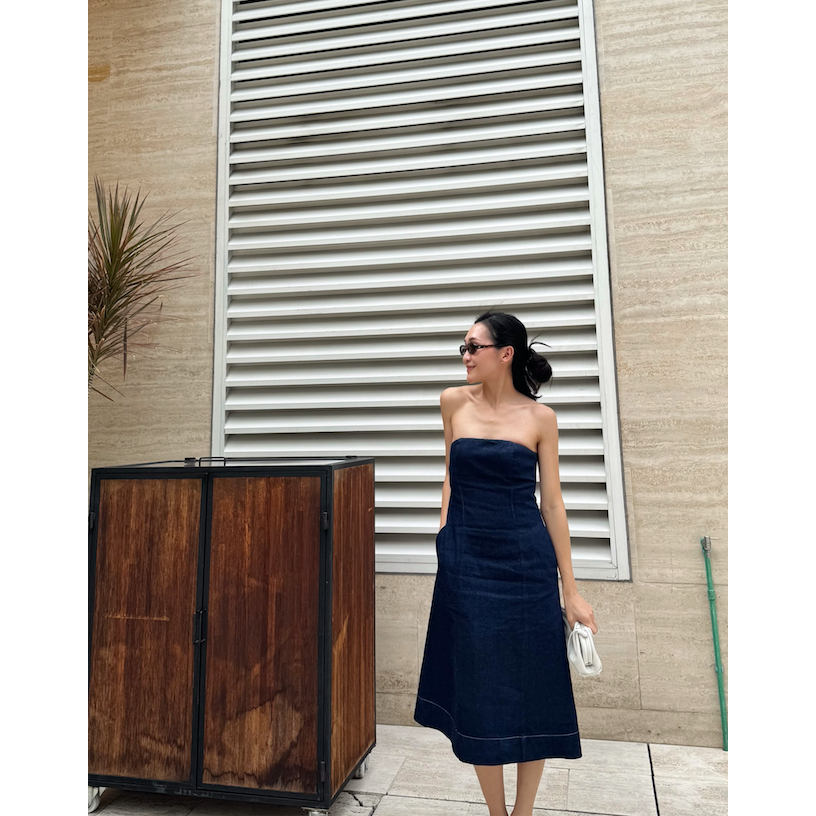 jabai ODIN DRESS denim strapless dress
