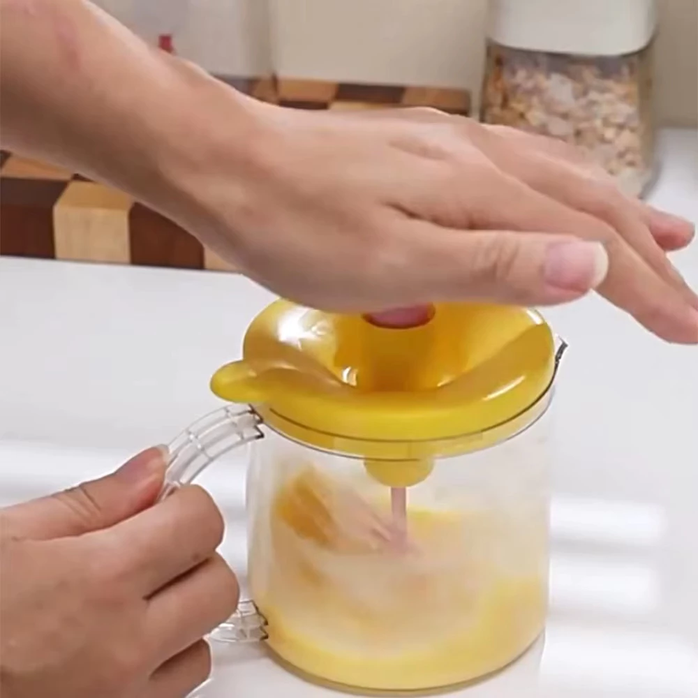 Egg Churn Cream Whipper Manual Press Kitchen Gadget thumbnail 9