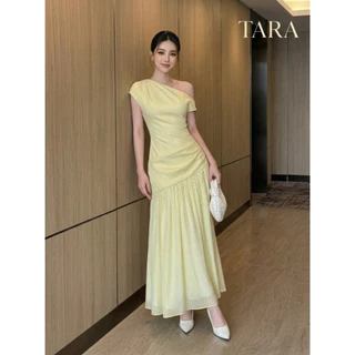 Tarastore ชุดเดรส สีเหลือง แบบละมุน ใส่ออกงาน สวยหรูมาก #G415