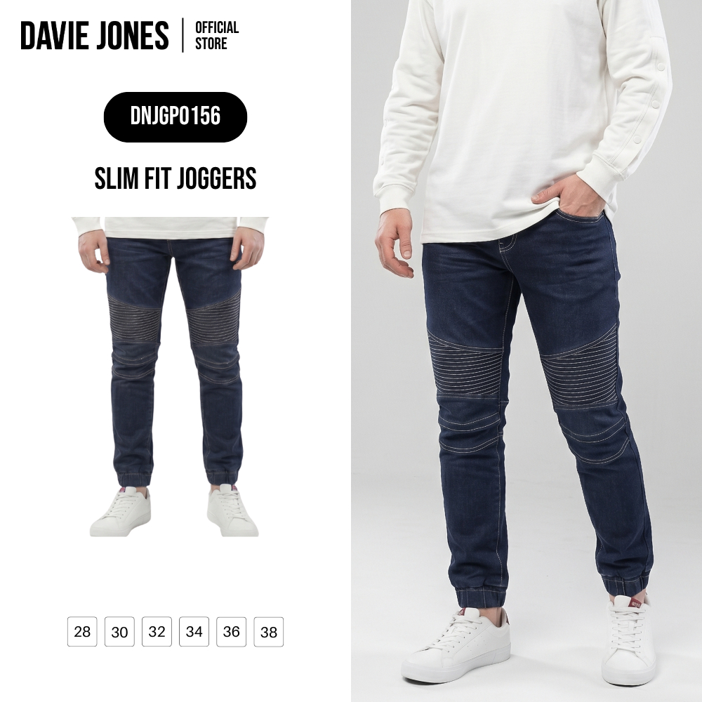 DAVIE JONES [BE FEARLESS] กางเกงจ็อกเกอร์ผู้ชาย Slim Fit Joggers สีกรม GP0156