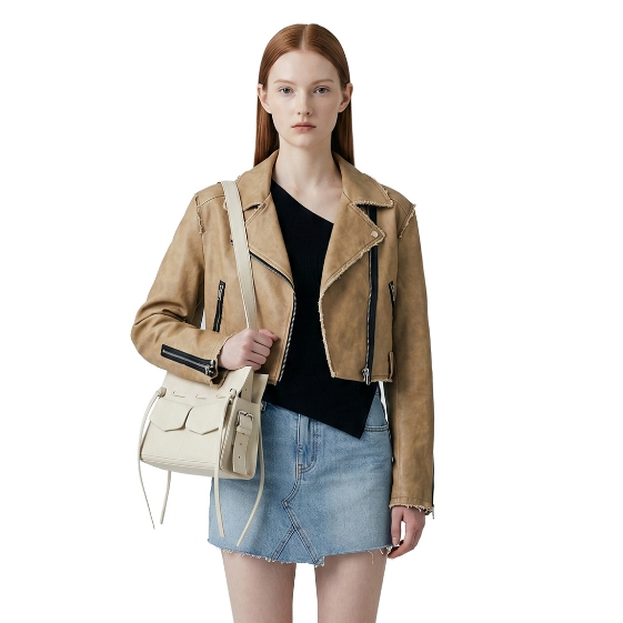 Marroque Judy White cream กระเป๋าสะพายหนังแท้ Judy .สี White Cream