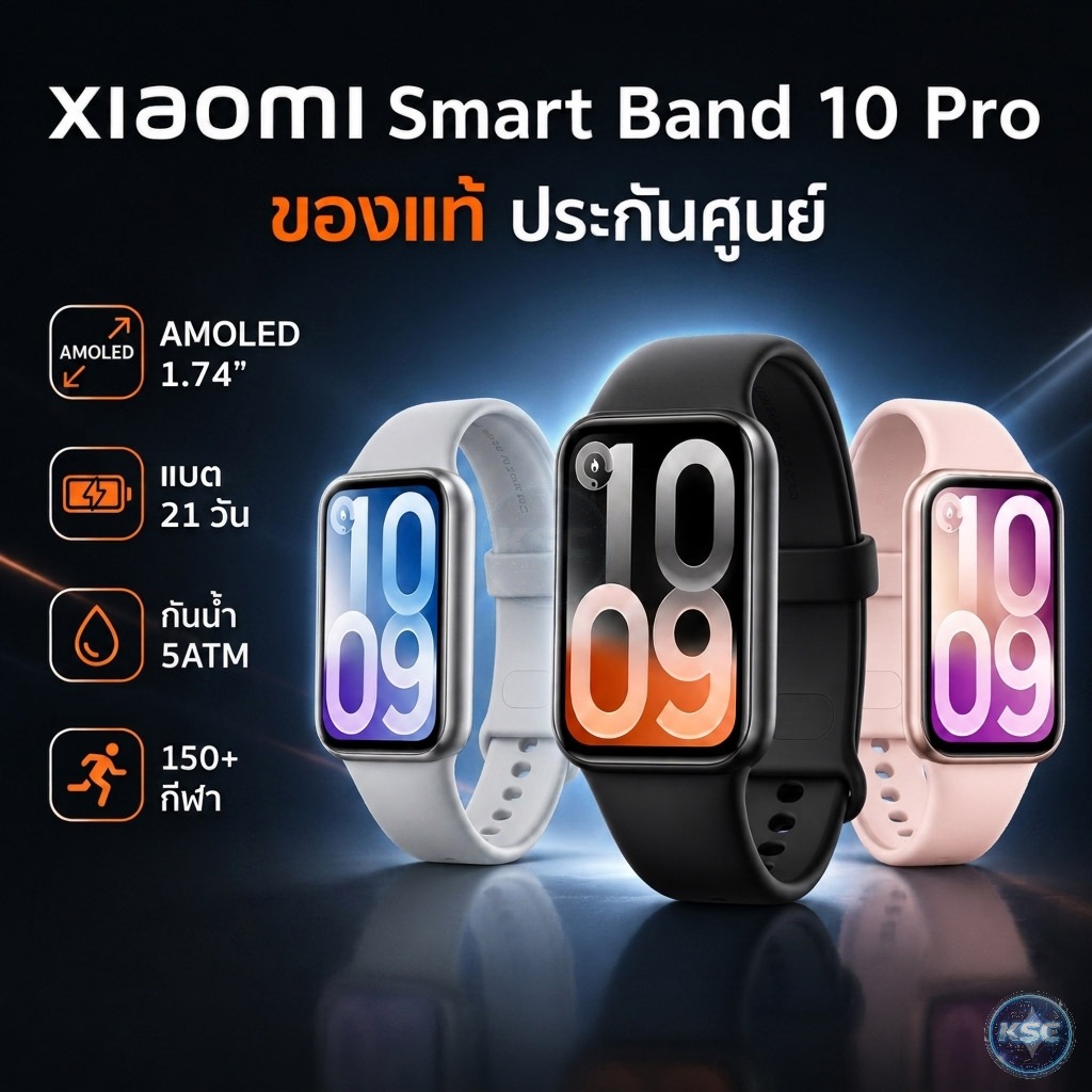 ส่งด่วน Xiaomi Band 9 Pro 10 Pro นาฬิกาสมาร์ทวอทช์ วัดออกซิเจนในเลือด หน้าจอ1.74" AMOLED  มี GPS