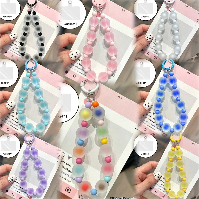 สายคล้องโทรศัพท์ สายจับโทรศัพท์ สายคล้องข้อมือเจลลี่สั้น ป้องกันการสูญหาย ผิวด้าน สำหรับอุปกรณ์พกพา โทรศัพท์มือถือ -CY