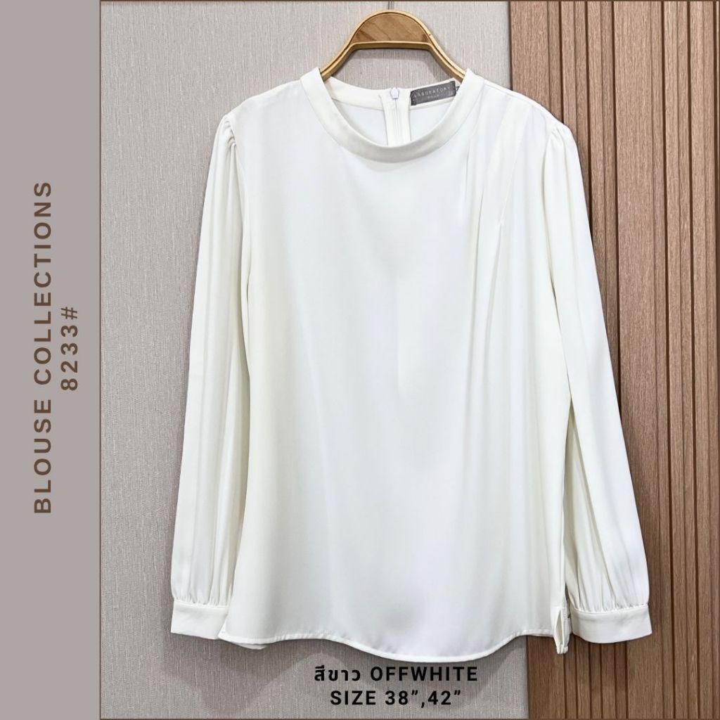 Laboratory 8233 เสื้อคอกลมจับเดรปไหล่ แขนยาว มีไซส์38 รูปที่ 4