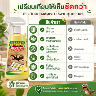 🎉ซื้อ 1 แถม 1🎉Zco สเปรย์ไล่จิ้งจก ไล่จิ้งจก ไล่ตุ๊กแก 680 มล ปริมาณเยอะสุดคุ้ม สกัดจากธรรมชาติ ปลอดภัย