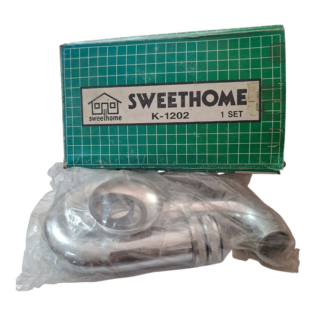 [เก่าเก็บล้างสต็อค] K-1202 ท่อน้ำทิ้ง ทองเหลืองแท้ SWEETHOME แบบ โค้งP-TRAP ใช้กับอ่างล้างหน้า/โถปัส