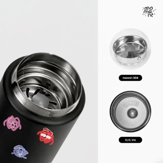 [Capsule Bottle] กระบอกน้ำเก็บความเย็น 400ml ขวดน้ำสแตนเลส316 ทรงมนพกพาง่าย มี 4 ลายสุดคิวท์ รุ่น Happy Scribble Moment