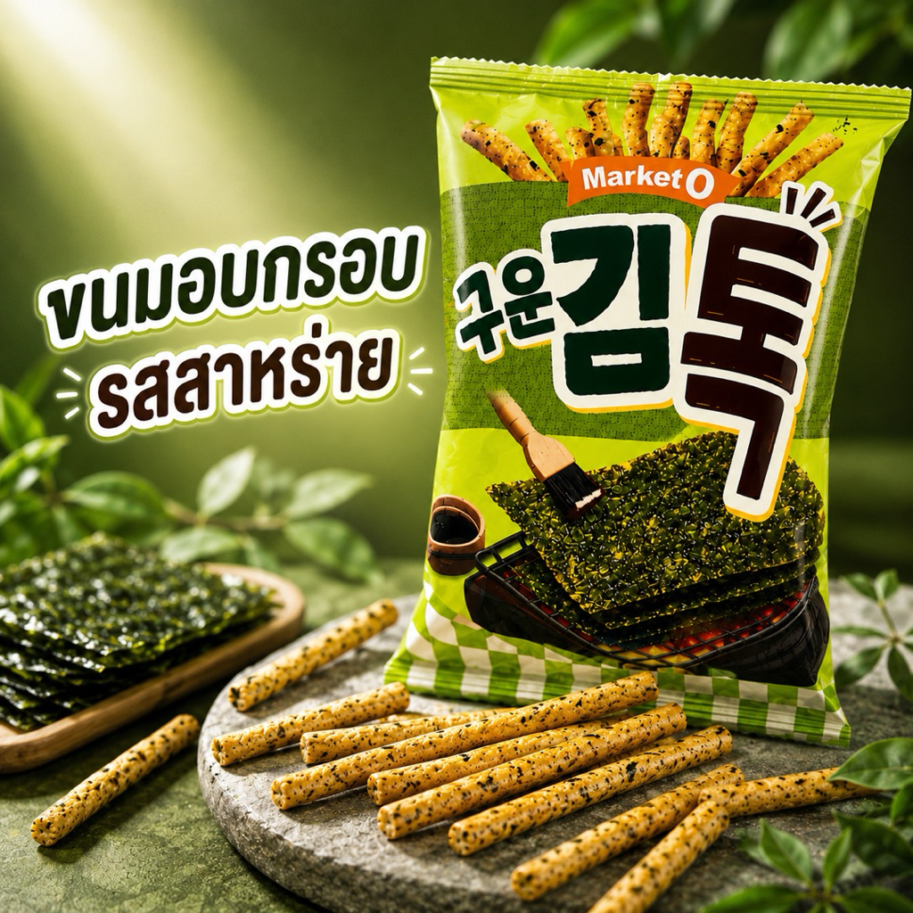 ขนมอบกรอบรสสาหร่าย เกาหลี ( กอไผ่ )