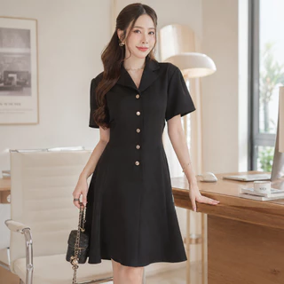 Modish | Sandy Dress | เดรสทำงานคอปก แต่งกระดุมหรู