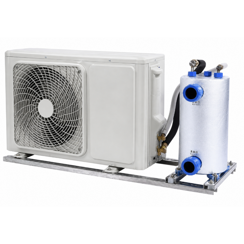 เครื่องชิลเลอร์ 9000 BTU คอยล์ไทเทเนียมแท้ แบบโฟลว์ทรู ใช้ได้ทั้งน้ำจืด-น้ำเกลือ ไฮโดรโปนิกส์ บ่อปลา อาหารทะเล