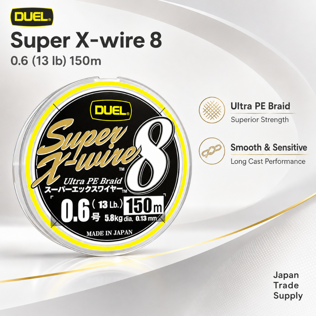 DUEL Super X Wire 8 PE สายเอ็นถัก 8 เส้น แข็งแรงสูง ไวต่อการรับสัมผัส สีมัลติคัลเลอร์ สำหรับตกปลา