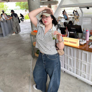 Ticha Shirt เสื้อครอปทิชา🤍🖤 เสื้อโปโลครอปคอซิป ปักโลโก้สุดเก๋ | Geebeety