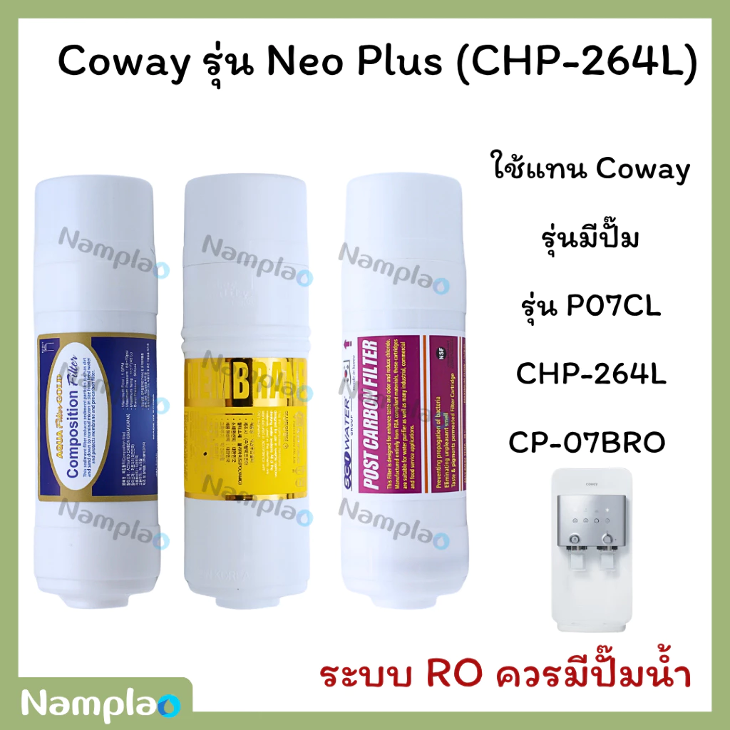 ไส้กรองน้ำ SCI อินไลน์ 6 นิ้ว สำหรับ Coway CHP-264L ชุดคอมโพสิต/RO/โพสต์คาร์บอน thumbnail 3