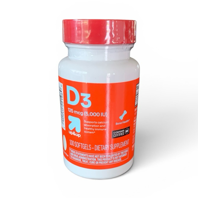 up&up Vitamin D3 125 mcg (5000 IU) 100 Softgels วิตามินดี จากอเมริกา