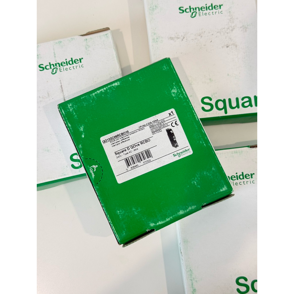 เซอร์กิตเบรกเกอร์ป้องกันไฟดูดที่มีการป้องกันกระแสเกิน (RCBO), Square D QOvs, 1P+Ns, 32A, C curve, 60