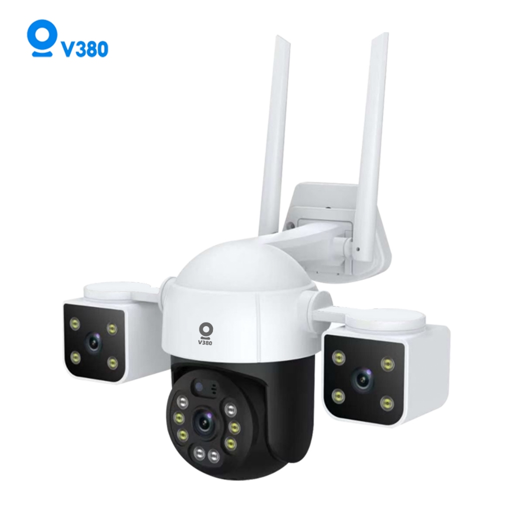 V380 H20 กล้องวงจรปิด 12MP กล้องรักษาความปลอดภัย 3 เลนส์ WiFi ไร้สายสำหรับบ้านกลางแจ้ง กล้อง IP ติดตามอัตโนมัติ