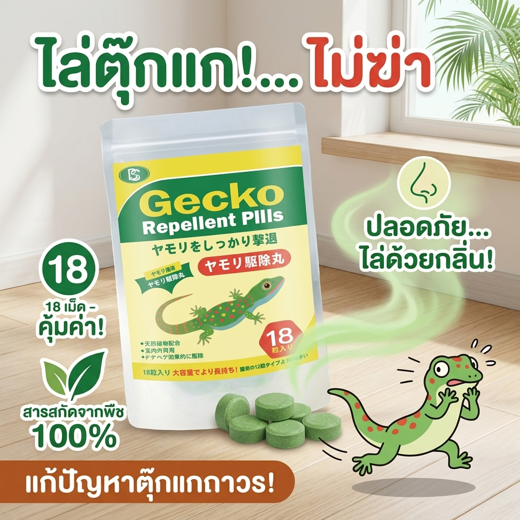 ก้อนเล็ก ตุ๊กแกไกล DX ไล่จิ้งจก ยาไล่ตุ๊กแก ยาไล่จิ้งจก ก้อนไล่ตุ๊กแก ไล่จิงจก ไล่ตุ๊กแก 18 ก้อน