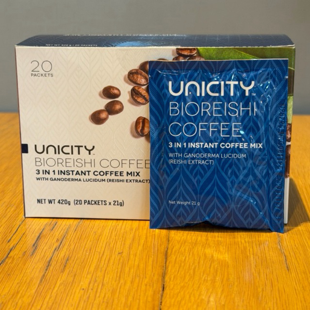 กาแฟ ไบโอริชี่ ยูนิซิตี้  Bio Reishi Coffee Unicity new ชนิดปรุงสำเร็จชนิด 3 in 1 ฉลากไทย แท้ 100%