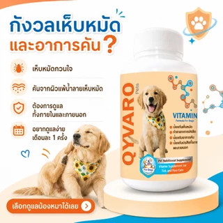 Qyvaro เสริมอาหารสุนัข ป้องกันเห็บ หมัด ปรสิตภายใน บำรุงสุขภาพสุนัข