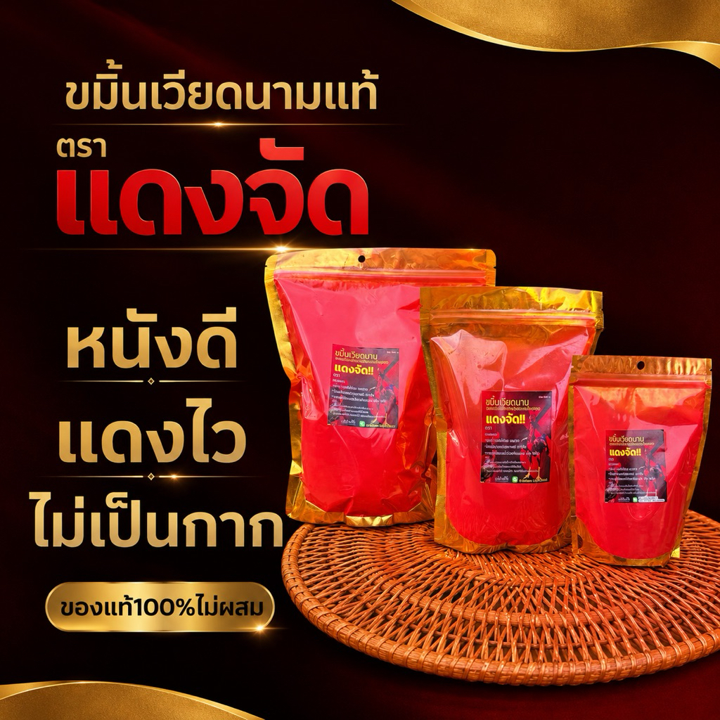 1,000กรัม(1กิโล) ขมิ้นเวียดนาม ตรา แดงจัด แท้ล้าน%