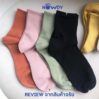 HappyHowdy ถุงเท้าข้อกลางไร้ตะเข็บ ลดกลิ่น รุ่น SABUY (สบาย)